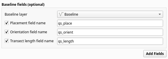 Baseline fields section in Automator Tab