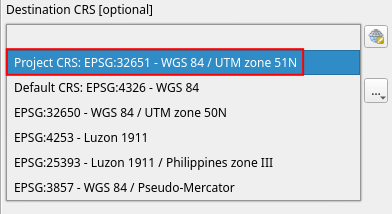 Choosing destination CRS