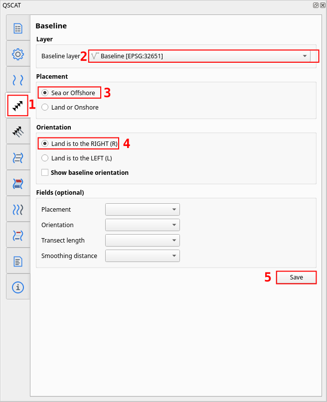 Configuring baseline in Baseline Tab