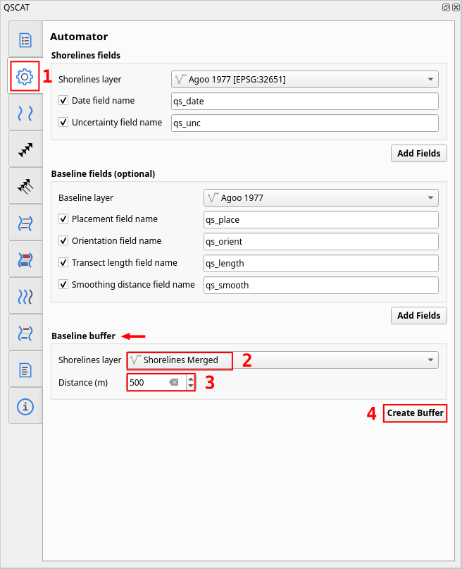 Creating baseline buffer in Automator Tab