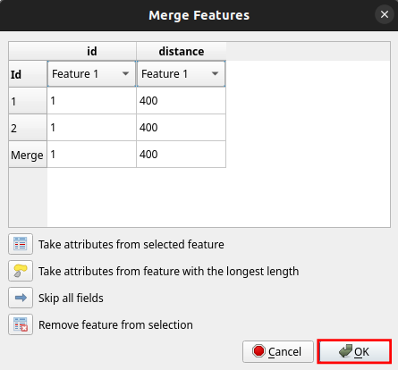 Merging Selected Features