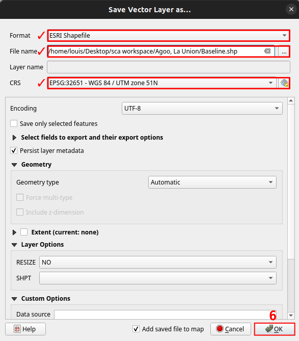 Finalizing Saving Vector Layer As...