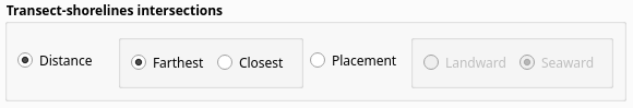 Transects-shoreline intersections in Shoreline Change Tab