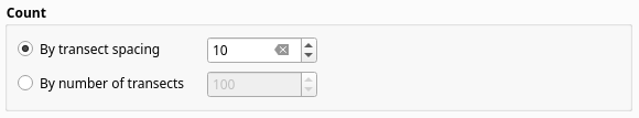 Count section in Transects Tab